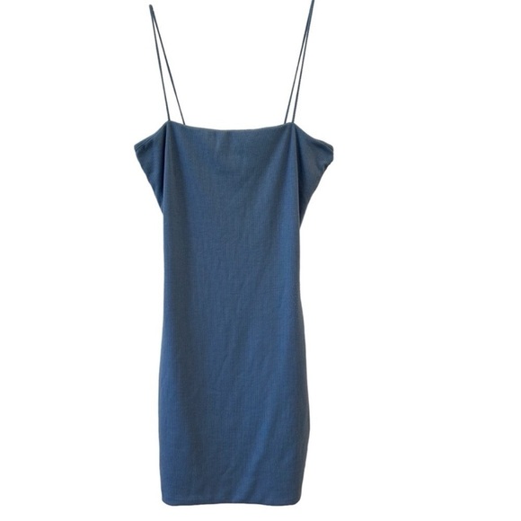 Love Tree Bodycon Mini Dress Medium Blue Periwinkle Ribbed - Picture 1 of 6